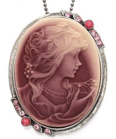 SoulBreeze Cameo Pendant Necklace Charm Fashion Jewelry Gift for Mom Mother Women Pink $10.61 Necklaces