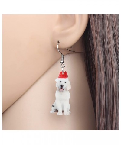 Cute Christmas Dog Earrings Dangle Jewelry for Girls Women Gifts Charms Christmas Hat Labrador $7.07 Earrings