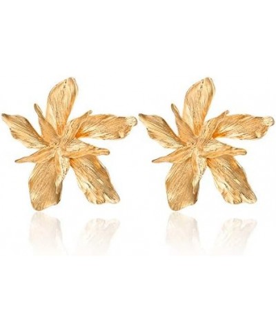 Jumbo Flower Earrings Flower Drop Earrings Big Earrings Bridal Flower Jewellery Gold $10.25 Earrings