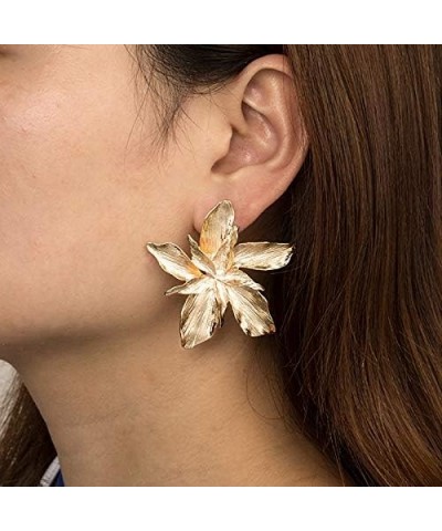 Jumbo Flower Earrings Flower Drop Earrings Big Earrings Bridal Flower Jewellery Gold $10.25 Earrings