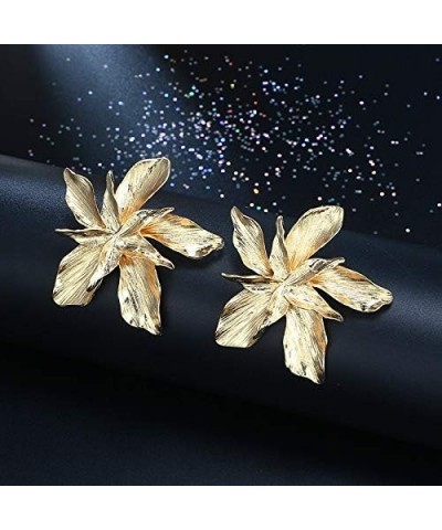 Jumbo Flower Earrings Flower Drop Earrings Big Earrings Bridal Flower Jewellery Gold $10.25 Earrings