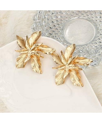 Jumbo Flower Earrings Flower Drop Earrings Big Earrings Bridal Flower Jewellery Gold $10.25 Earrings