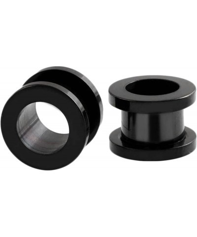 2 PCS Ear Stretching Tunnel Plugs, Ear Gauge Plugs Stainless Steel 1.6MM Black Hoop Ear Stretchers Tunnels 14.0 Millimeters $...