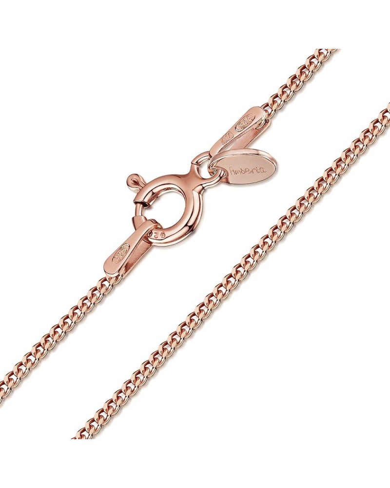 14K Rose Gold Plated on 925 Sterling Silver 1.3 mm Curb Chain Necklace 14" 16" 18" 20" 22" 24" 28" in 20 inch/ 50 cm $9.87 Ne...