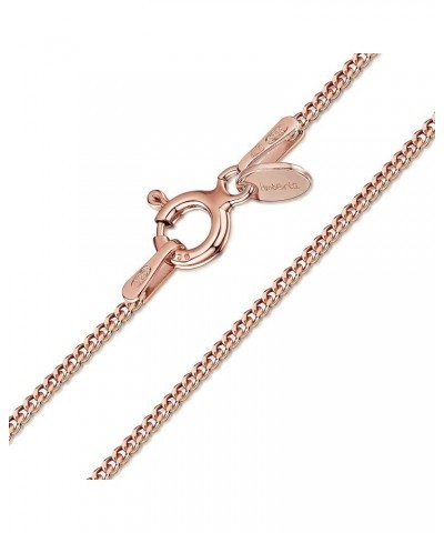 14K Rose Gold Plated on 925 Sterling Silver 1.3 mm Curb Chain Necklace 14" 16" 18" 20" 22" 24" 28" in 20 inch/ 50 cm $9.87 Ne...