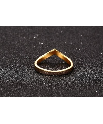 Fashion 18K Gold Plated Stainless Steel Double Chevron Ring for Women, Gold Plated-V $9.71 Rings