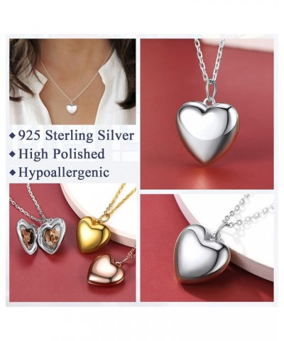 Sterling Silver Heart Locket Women Girls Small Picture Custom Lockets Pendant Necklace with Gift Packaging 18.0 Inches Elegan...