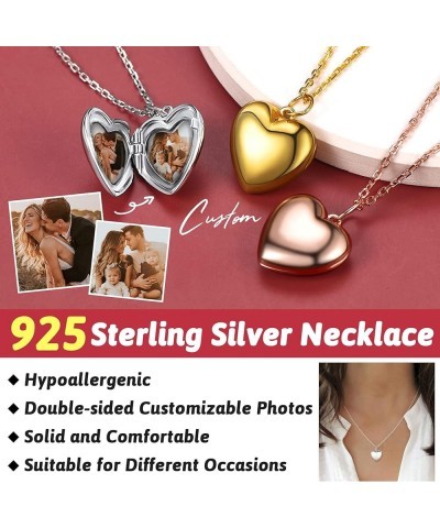 Sterling Silver Heart Locket Women Girls Small Picture Custom Lockets Pendant Necklace with Gift Packaging 18.0 Inches Elegan...