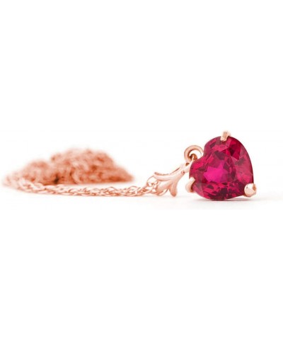 Galaxy Gold 14k 18" Solid Rose Gold Necklace with 1.45 Carat(CTW) Heart-Shaped Natural Ruby $102.80 Necklaces