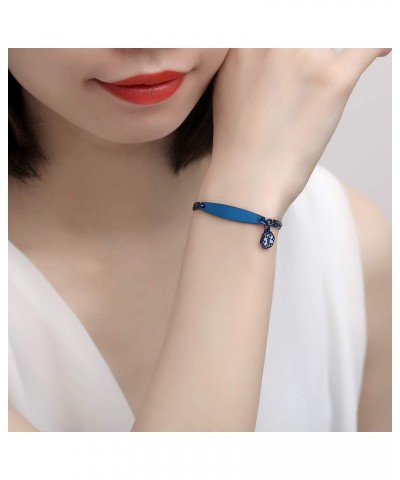 Fashion small Figaro medical alert bracelet for women adjustable 6.5-8 inch Blue coumadin $14.56 Bracelets