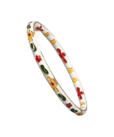 Vintage Cloisonne Enamel Filigree Thin Bangle Bracelet Traditional Handmade Ethnic Bangles Women Fashion Accessories Gift whi...