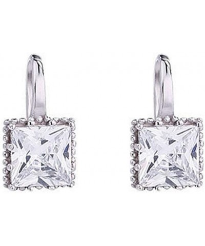 Dainty Princess Cut CZ Small Stud Earrings 925 Sterling Silver for Women Teen Girls Square Solitaire Crystal Diamond Tiny Dan...