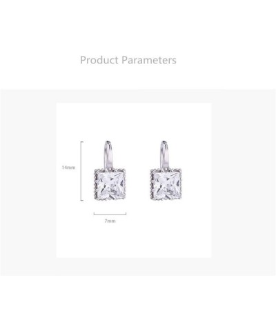 Dainty Princess Cut CZ Small Stud Earrings 925 Sterling Silver for Women Teen Girls Square Solitaire Crystal Diamond Tiny Dan...