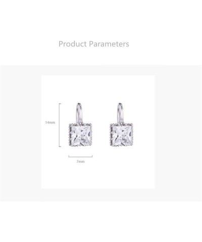 Dainty Princess Cut CZ Small Stud Earrings 925 Sterling Silver for Women Teen Girls Square Solitaire Crystal Diamond Tiny Dan...