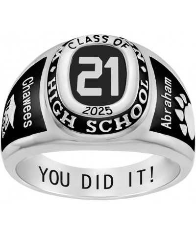 Fully Personalized Class Ring for Men 2024 Sterling Silver High School College Graduation Ring Customized Graduation Jewelry ...