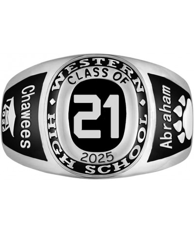 Fully Personalized Class Ring for Men 2024 Sterling Silver High School College Graduation Ring Customized Graduation Jewelry ...