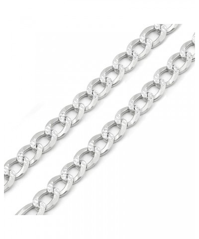 925 Italian Sterling Silver 2.5mm - 10.5mm Solid Cuban Diamond Cut Chain, ITProLux Curb Link Pave Necklace 8.5mm $23.51 Neckl...