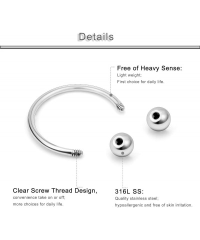 20G Septum Nose Ring Piercing Jewelry Lip Rings Hoops 316L Surgical Steel Horseshoe Cartilage Helix Rook Daith Earring Eyebro...