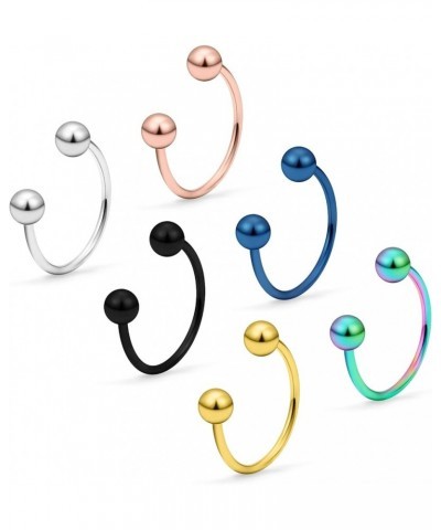 20G Septum Nose Ring Piercing Jewelry Lip Rings Hoops 316L Surgical Steel Horseshoe Cartilage Helix Rook Daith Earring Eyebro...