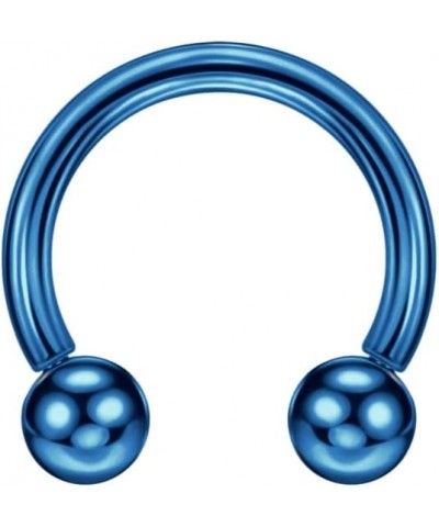 316l Surgical Steel Horseshoe Piercing Jewelry with Internally Threaded Ends 6mm/8mm/10mm/12mm 1pc Dark Blue Ball 16g 8mm $5....