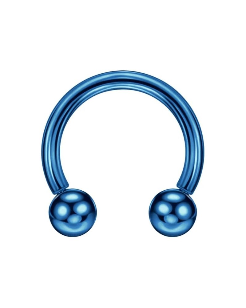 316l Surgical Steel Horseshoe Piercing Jewelry with Internally Threaded Ends 6mm/8mm/10mm/12mm 1pc Dark Blue Ball 16g 8mm $5....