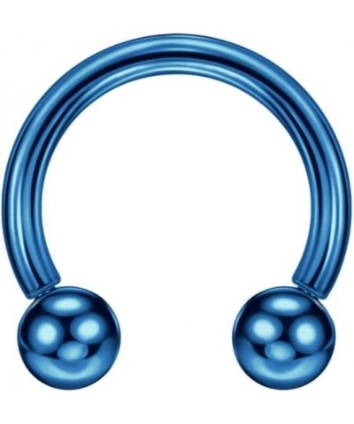 316l Surgical Steel Horseshoe Piercing Jewelry with Internally Threaded Ends 6mm/8mm/10mm/12mm 1pc Dark Blue Ball 16g 8mm $5....