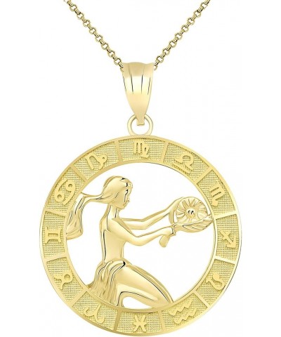 10k Yellow Gold Zodiac Pendant Necklace 22.0 Inches Virgo $88.55 Necklaces