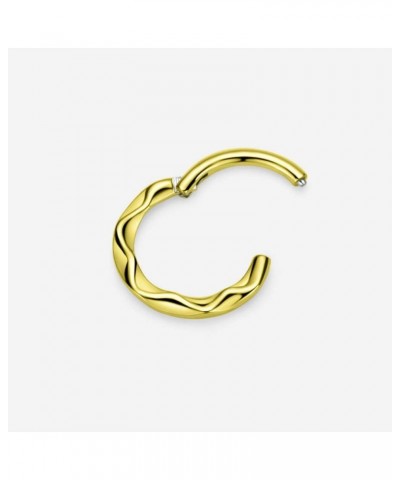 316l Surgical Steel Septum Jewelry 16 Gauge Hinged Septum Clicker Daith Earrings Hoop Wave, Gold 16g 8mm $10.06 Body Jewelry