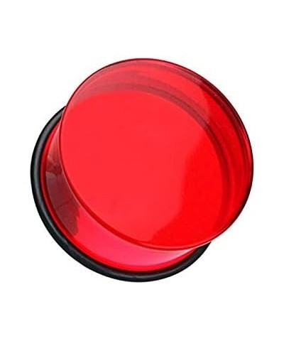 Basic Acrylic Single Flared Ear Gauge Plug 0 GA (8mm), Red $9.51 Body Jewelry