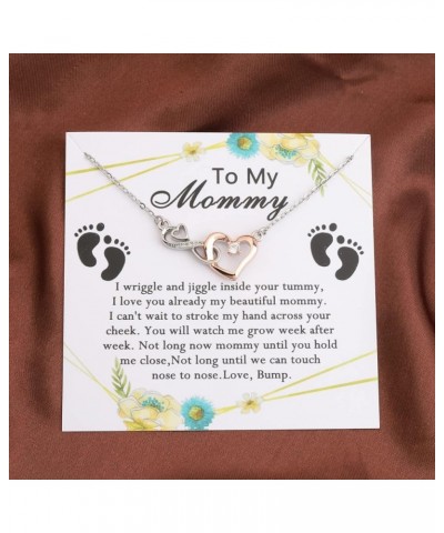 Mommy To Be Gift New Mom Necklace Message Card Jewelry First Time Mom Pregnancy Gift Baby Bump Gifts Mommy wriggle C $9.45 Ne...