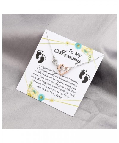 Mommy To Be Gift New Mom Necklace Message Card Jewelry First Time Mom Pregnancy Gift Baby Bump Gifts Mommy wriggle C $9.45 Ne...