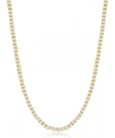 Women's Magnificent 2mm Round Cubic Zirconia Tennis Necklace Yellow 16 Inches $26.99 Necklaces