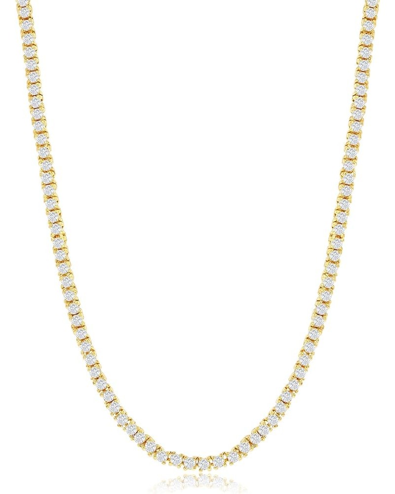 Women's Magnificent 2mm Round Cubic Zirconia Tennis Necklace Yellow 16 Inches $26.99 Necklaces