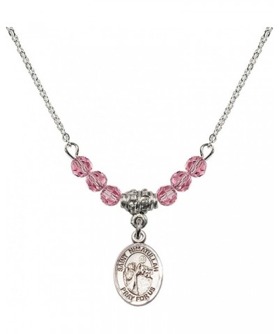 October Birth Month Bead Necklace with Catholic Patron Saint Petite Charm, 18 Inch Saint Nimatullah $44.05 Necklaces