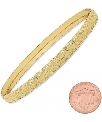 6mm Gold Plated Etched Starburst Pattern Bangle Bracelet + Microfiber Polishing Cloth 60.0 Millimeters $20.39 Bracelets