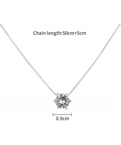 Women Necklace Smooth Cubic Zirconia Pendant Solid Color Exquisite Stainless Choker Necklace Neck Decoration Jewelry Silver $...