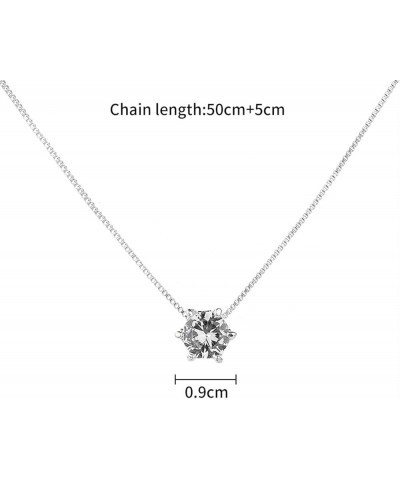 Women Necklace Smooth Cubic Zirconia Pendant Solid Color Exquisite Stainless Choker Necklace Neck Decoration Jewelry Silver $...