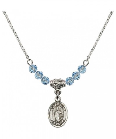 March Birth Month Bead Necklace with Catholic Patron Saint Petite Charm, 18 Inch Saint Clement $26.60 Necklaces