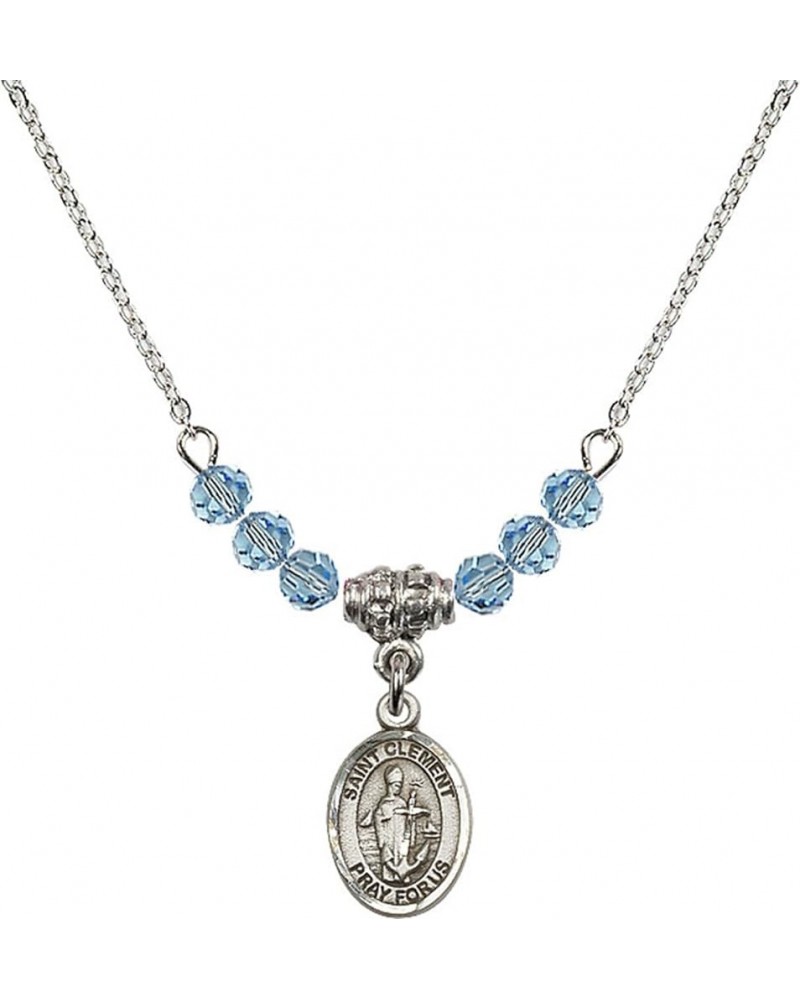 March Birth Month Bead Necklace with Catholic Patron Saint Petite Charm, 18 Inch Saint Clement $26.60 Necklaces