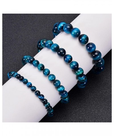 Natural Tiger Eye Bracelet Stress Relief Elastic Yoga Agate Beads Bracelet Bangle for Men Women stype4 $8.63 Bracelets