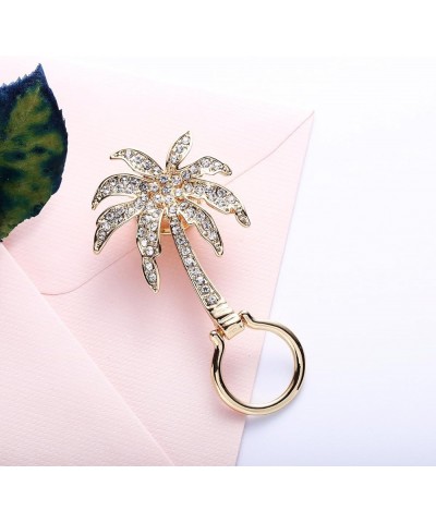 Fashion Plant Eyeglass Holder Unique Tropical Holiday Green Coconut Palm Crystal Tree Pin Brooch gold $9.13 Brooches & Pins