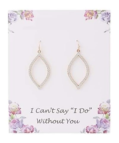 I Can't Say"I Do" Without You | Bridesmaid Earrings for Women Girls, 1-4-6-8 Sets Marquise Shape Drop Dangle Earrings for Wed...