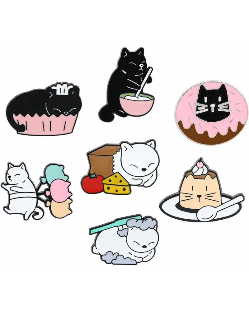 Creative Cat Enamel Pins Set - Kawaii Kitten Brooches Metal Badges Accessories for Backpack Hat Bag, Lovely Cats Pin for Frie...