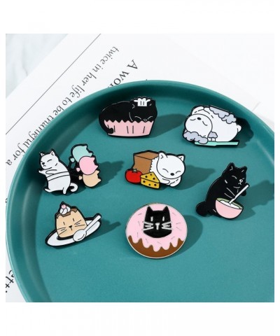 Creative Cat Enamel Pins Set - Kawaii Kitten Brooches Metal Badges Accessories for Backpack Hat Bag, Lovely Cats Pin for Frie...