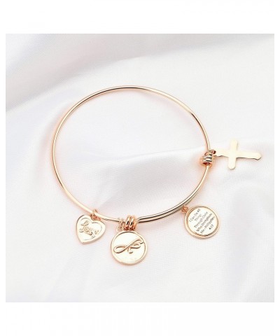 Christian Bracelet I Can Do All Things Through Christ Who Strengthens Me Philippians 4:13 Expandable Rose Gold Bangle Religio...