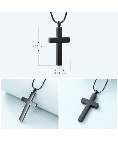 Crystal Cross Necklace for Ashes - Stainless Steel Keepsake Cremation Jewelry - Religious Cross Memorial Urn Necklace for Pet...