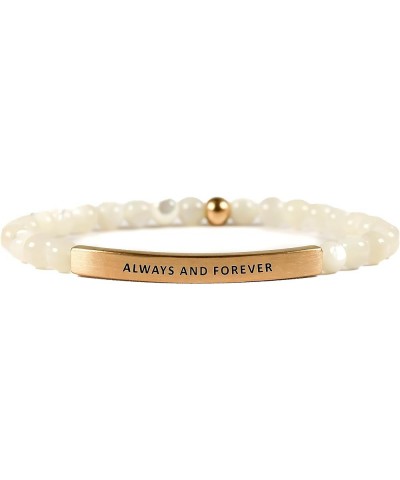 Love Collection Unisex Stretchable Bracelets (ALWAYS AND FOREVER) Mother of Pearl $22.37 Bracelets