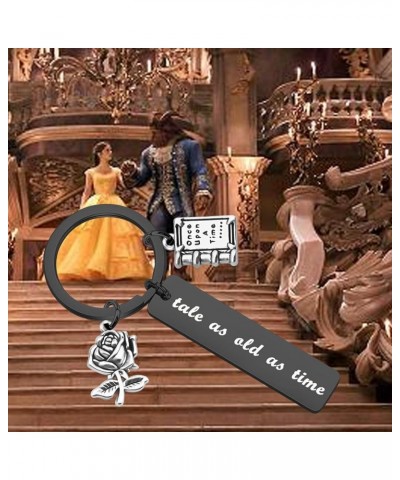 Tale as Old as Time Belle Rose Bangle Bracelet Beauty and the Beast Inspired Bangle Jewelry Black Tale Keychain $10.43 Bracelets