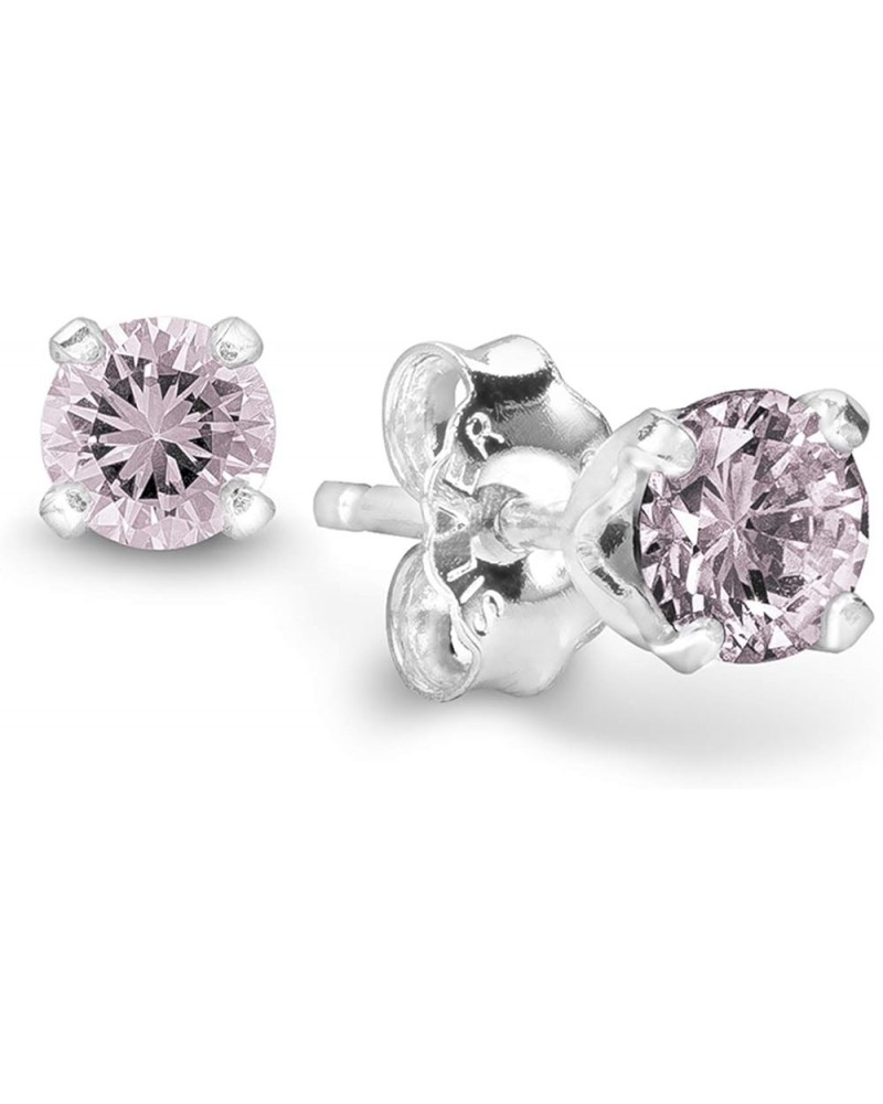 Birthstone Stud Earrings 4 mm - 925 Sterling Silver with Cubic Zirconia Crystals - CHOOSE YOUR COLOR F. June - Alexandrite $9...