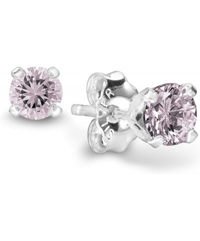 Birthstone Stud Earrings 4 mm - 925 Sterling Silver with Cubic Zirconia Crystals - CHOOSE YOUR COLOR F. June - Alexandrite $9...